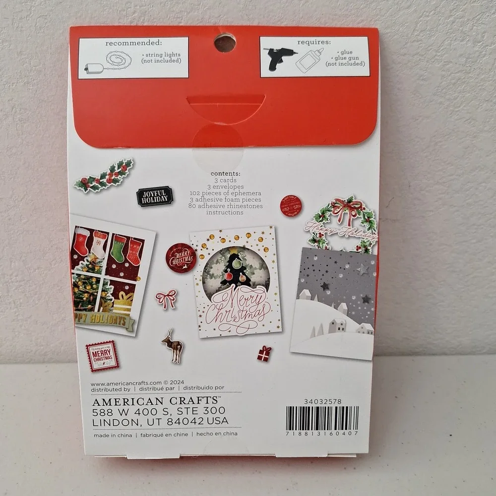 American Crafts Christmas Card Making Kit, DIY Crafting Set, NEW, Retired